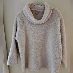 Barefoot Dreams CozyChic Cowl Neck Pullover 3/4 sleeve size 1X